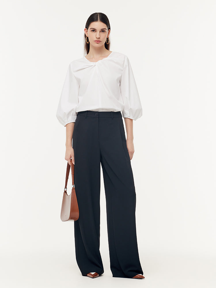 Twist 3/4 Sleeves Reversible Women Blouse