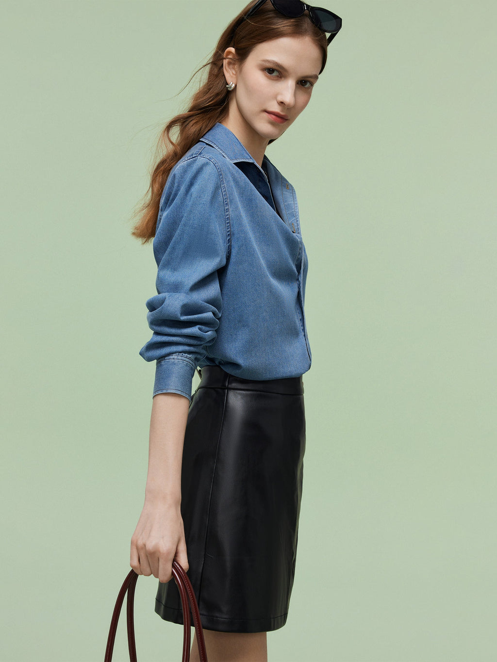 Denim Long Sleeve Women Shirt