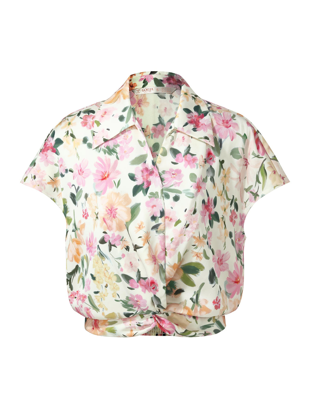 19MM Mulberry Silk Floral Print Women Twist Front Blouse