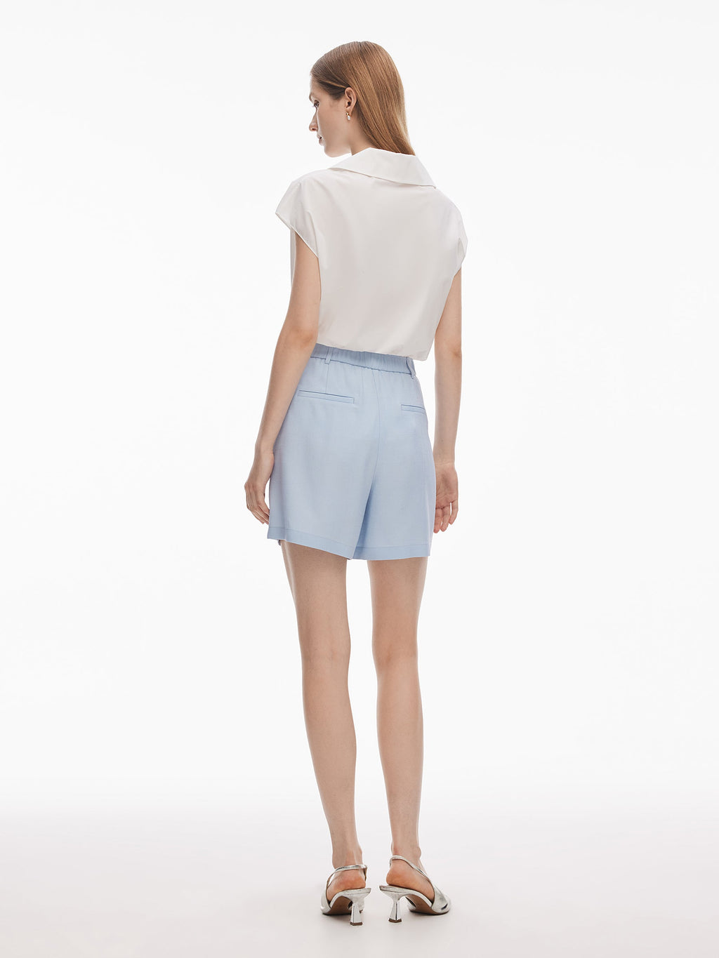 100% Cotton Ruffle Trim Women Blouse