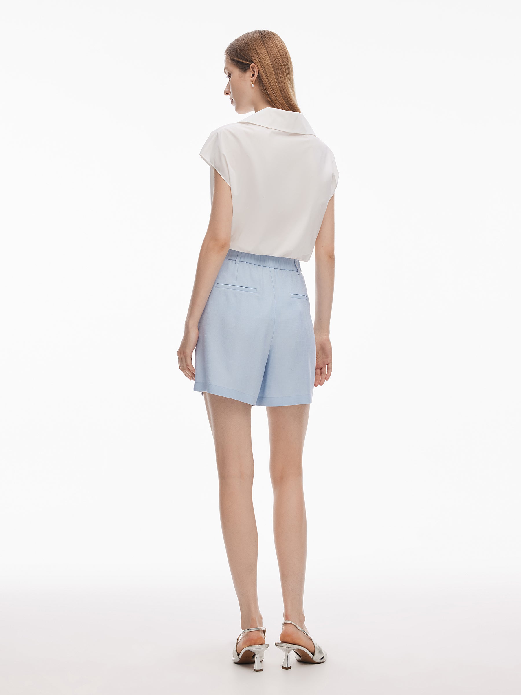 100% Cotton Ruffle Trim Women Blouse
