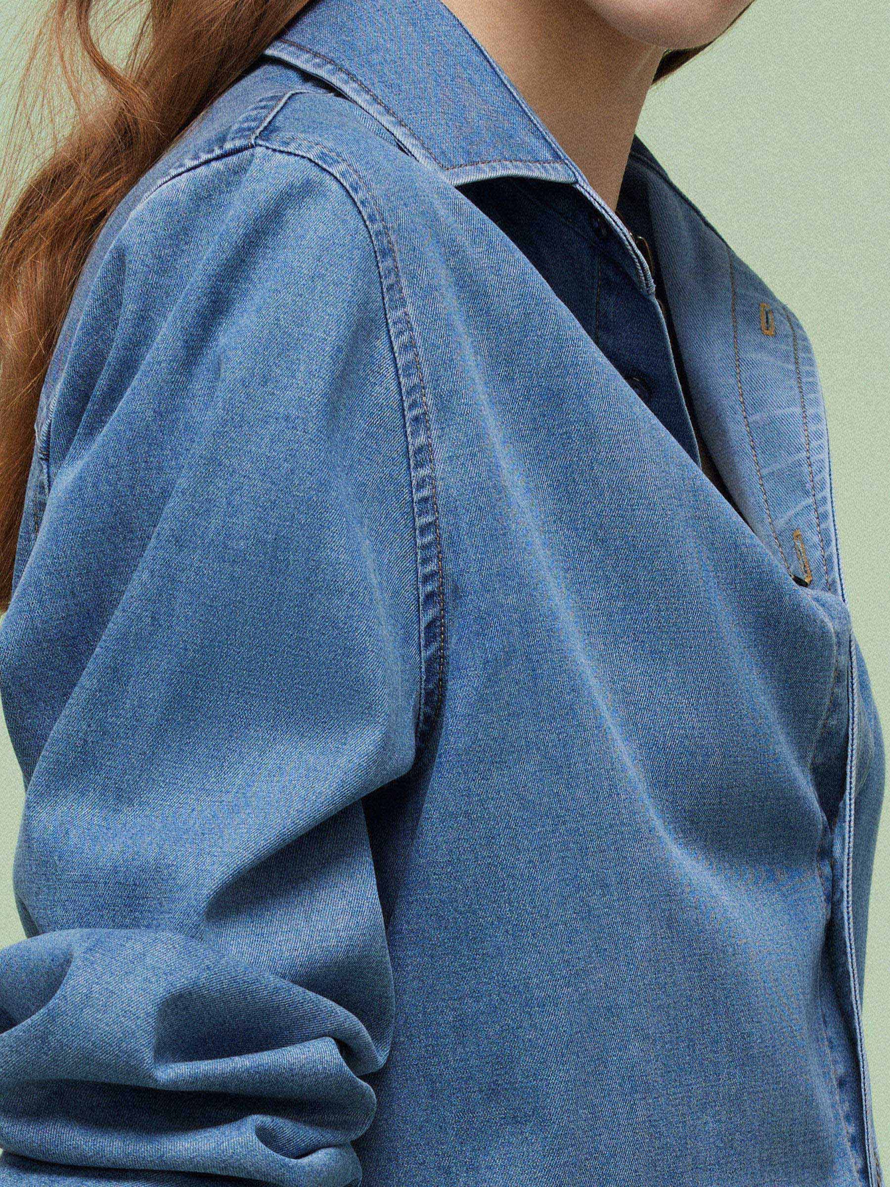 Denim Long Sleeve Women Shirt