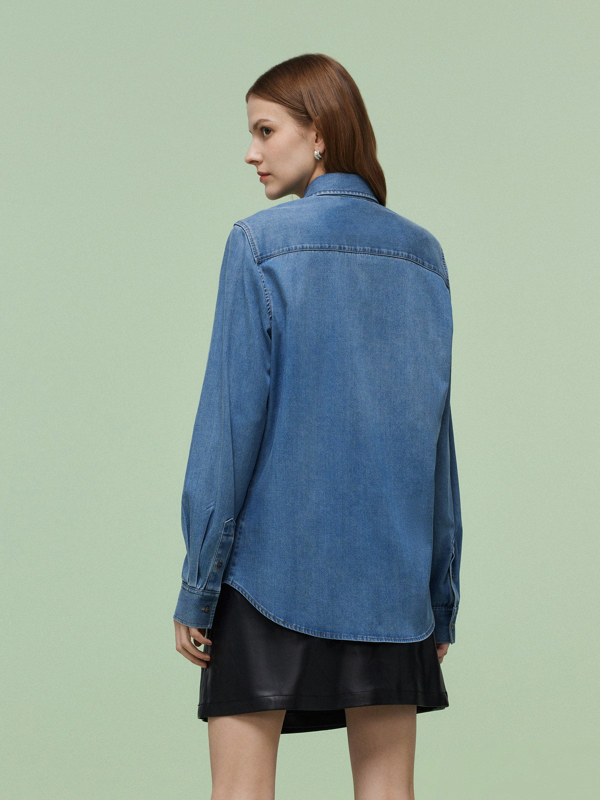 Denim Long Sleeve Women Shirt