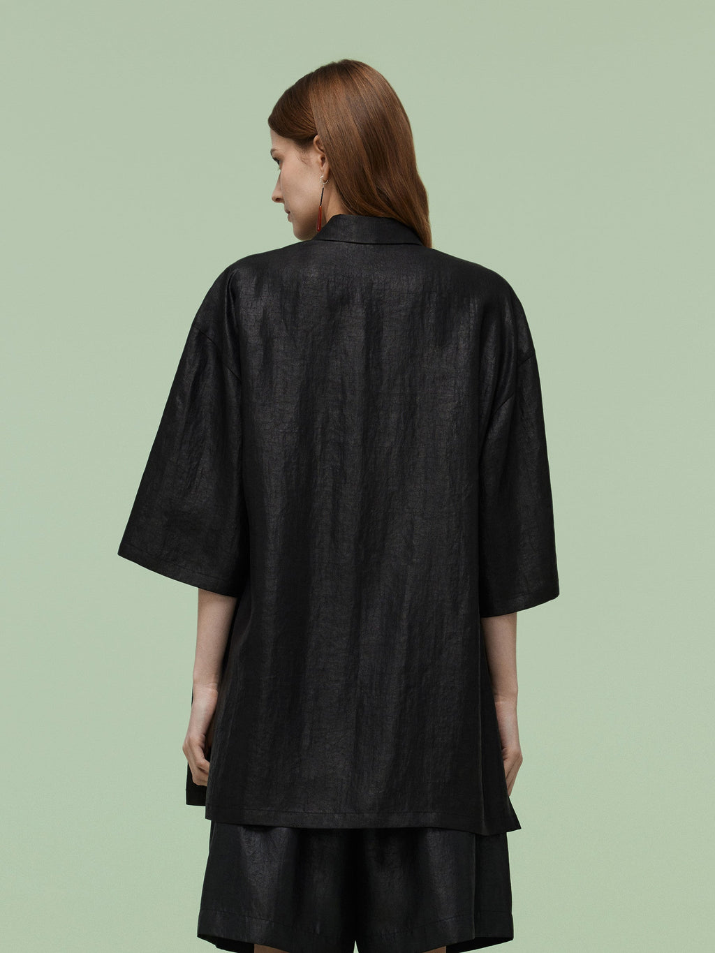 16MM Xiang Yun Silk Unisex 3/4 Sleeves Oversized Shirt