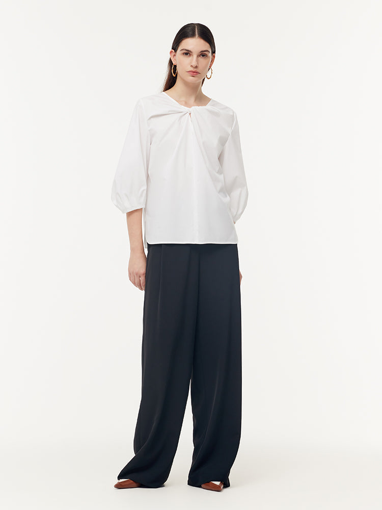 Twist 3/4 Sleeves Reversible Women Blouse