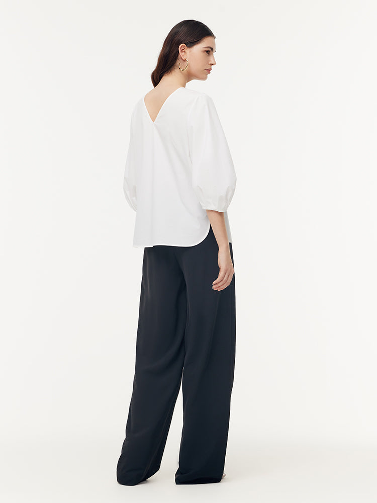 Twist 3/4 Sleeves Reversible Women Blouse