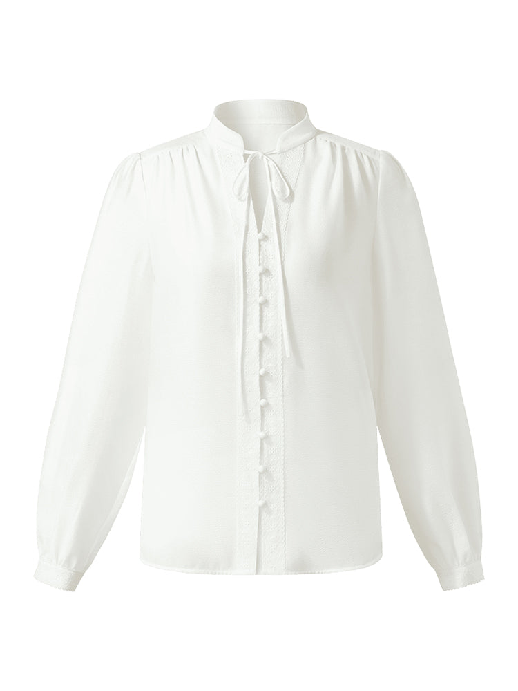 Tie Front Neck Women Blouse