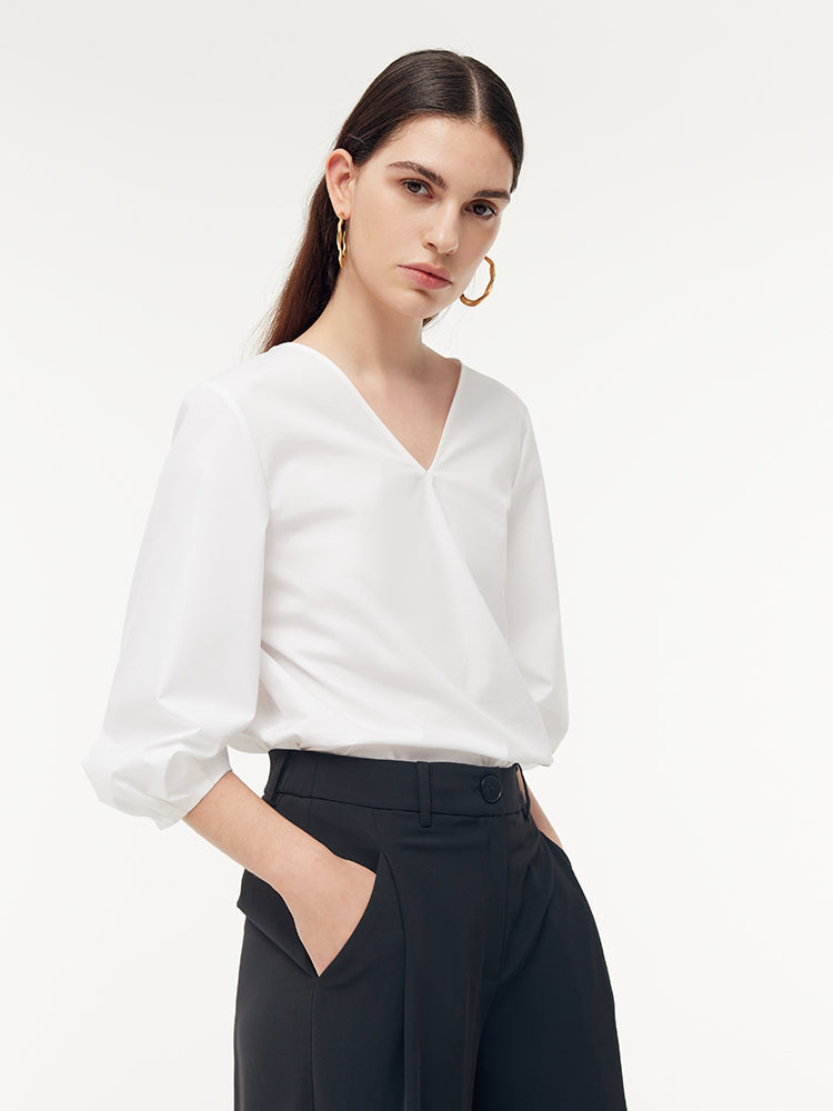 Twist 3/4 Sleeves Reversible Women Blouse