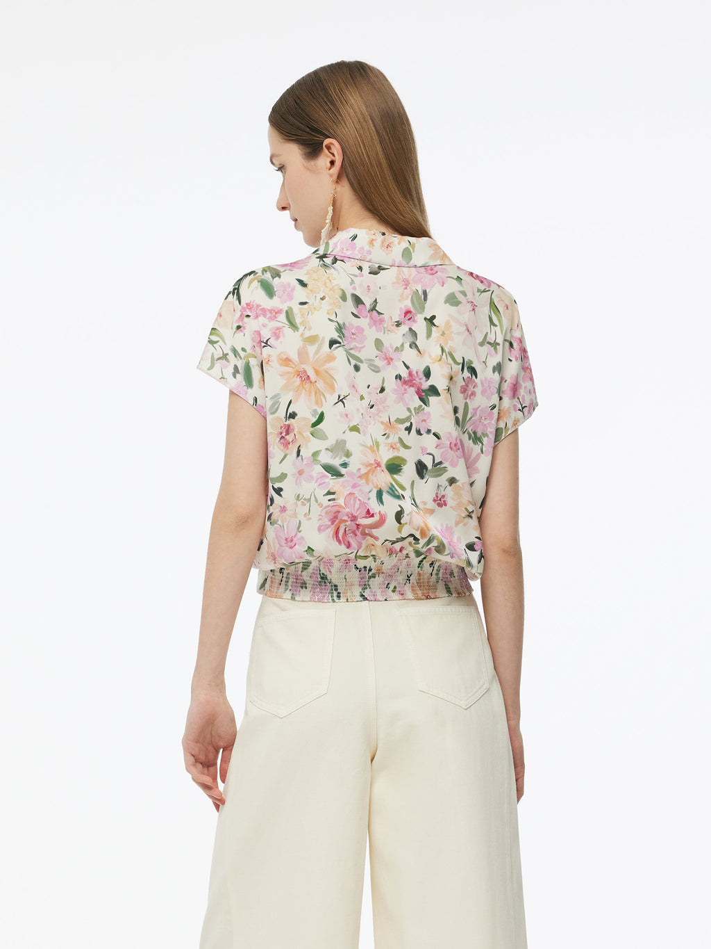 19MM Mulberry Silk Floral Print Women Twist Front Blouse